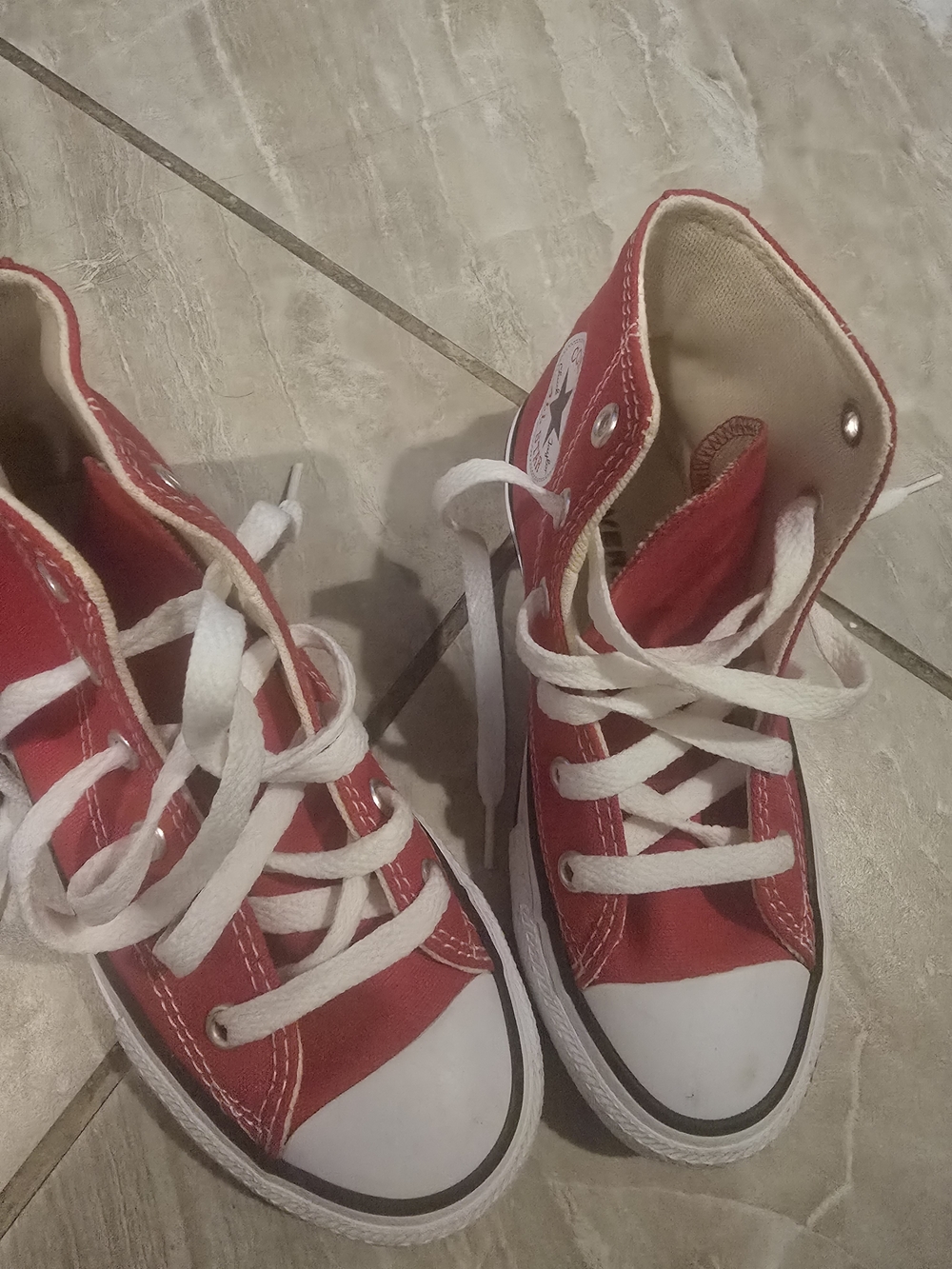 Converse Kids Red High-Top Sneakers with White Trim